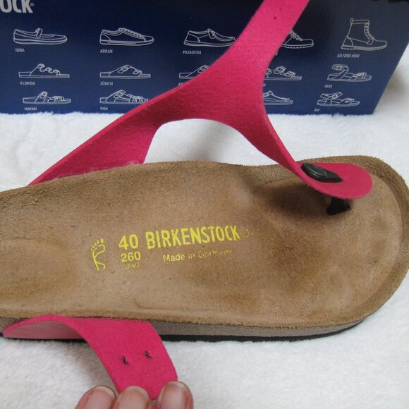 Birkenstock GIZEH Birko Flor Graceful Dark Pink 40 R US W 9 M 7 - Picture 8 of 10